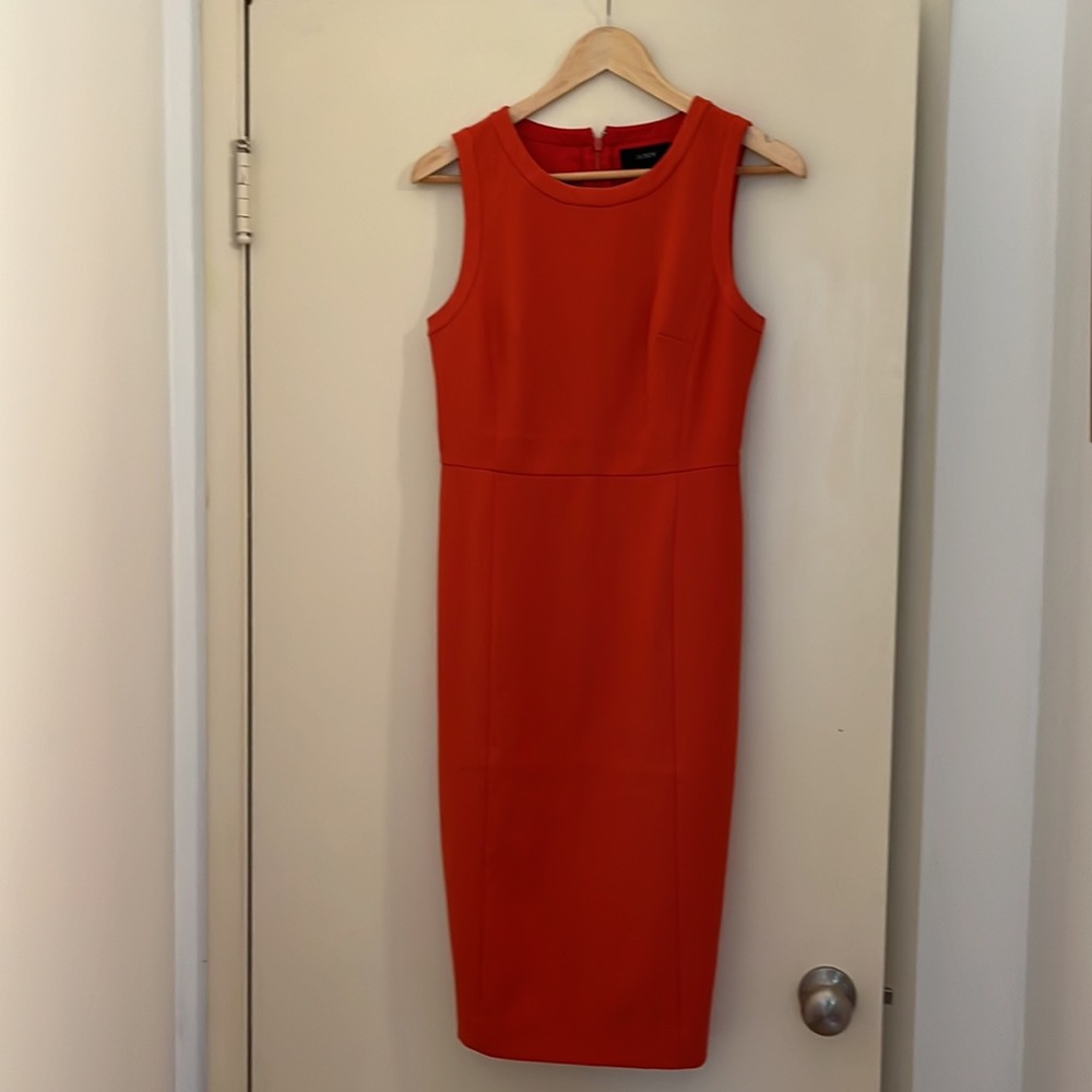 J Crew Sheath Dress in 4 season stretch Persimmon Orange